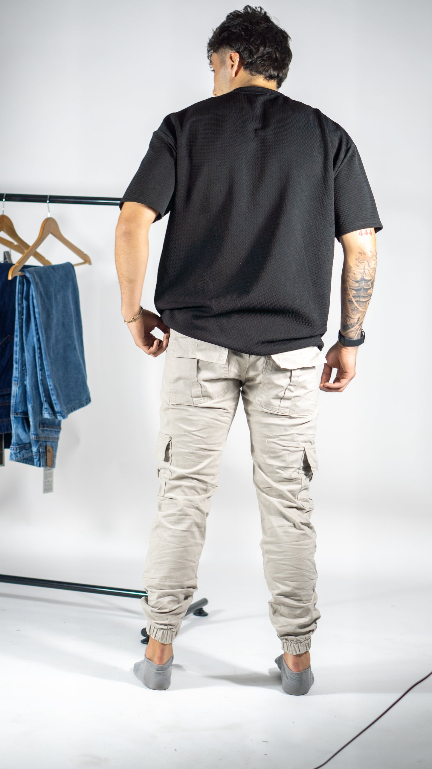 Pantalón tipo Cargo camuflado drill Tono beish