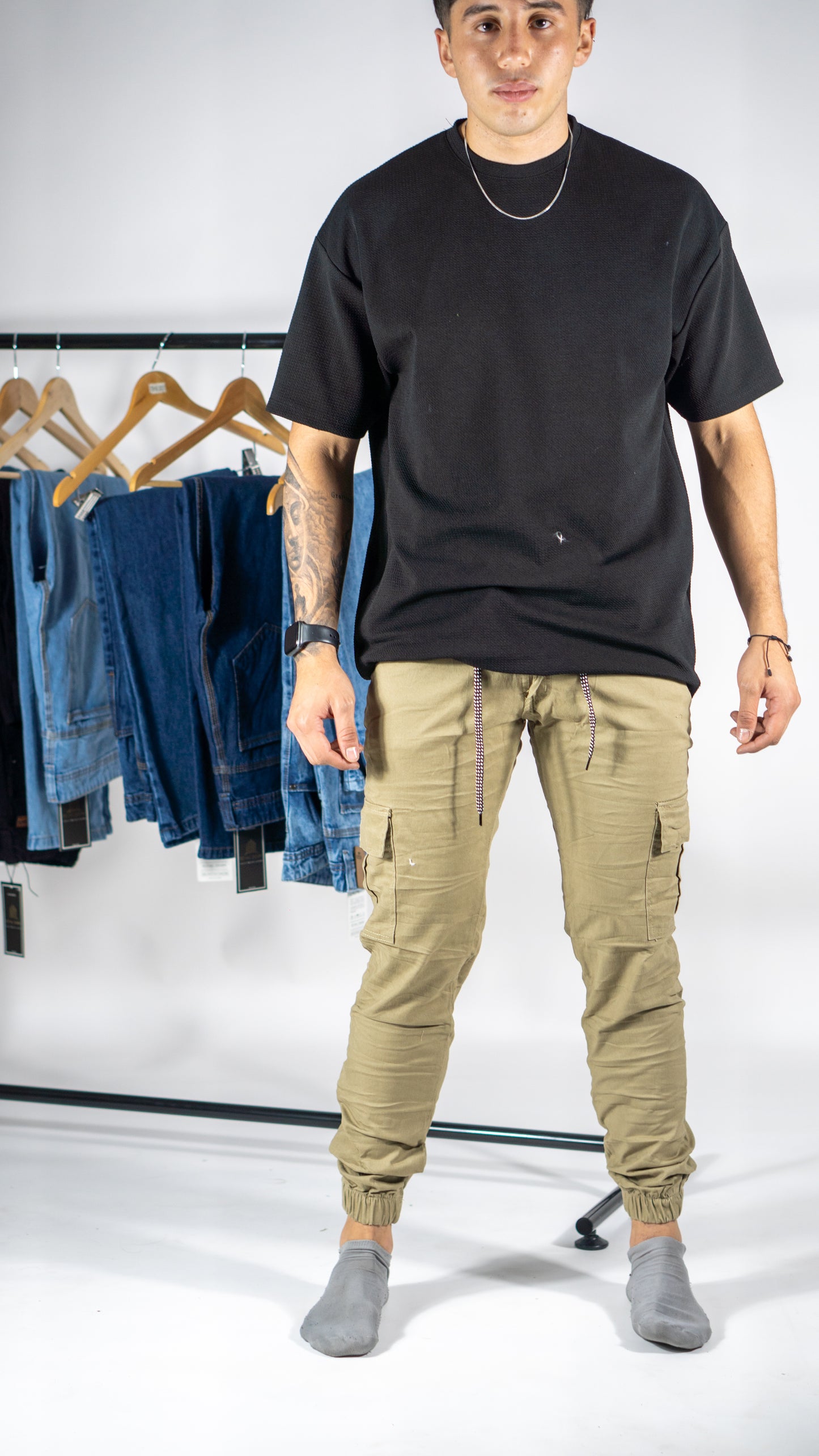 Pantalón tipo Cargo camuflado drill Tono Cafe Caqui