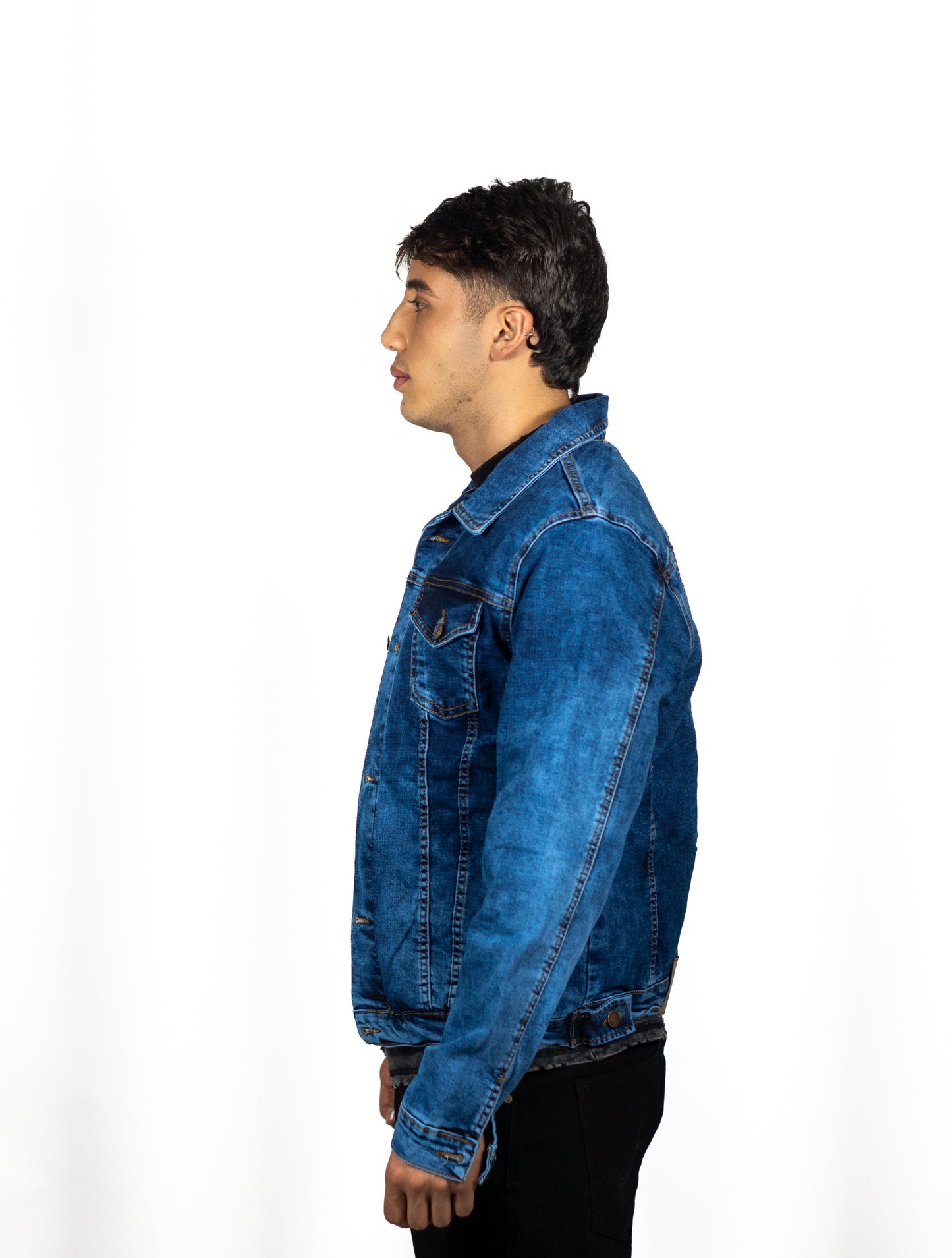 Chaqueta en jean Acid Wash Azul medio