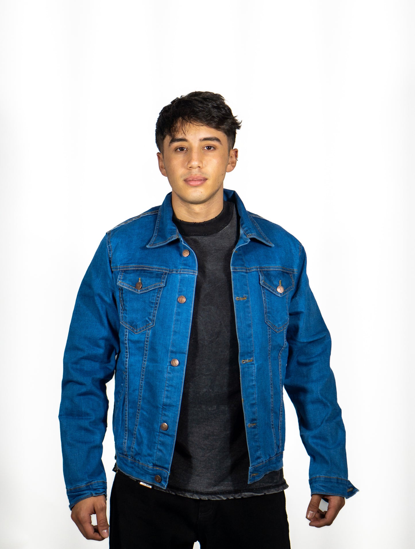 Chaqueta en Jean Clasica Azul medio
