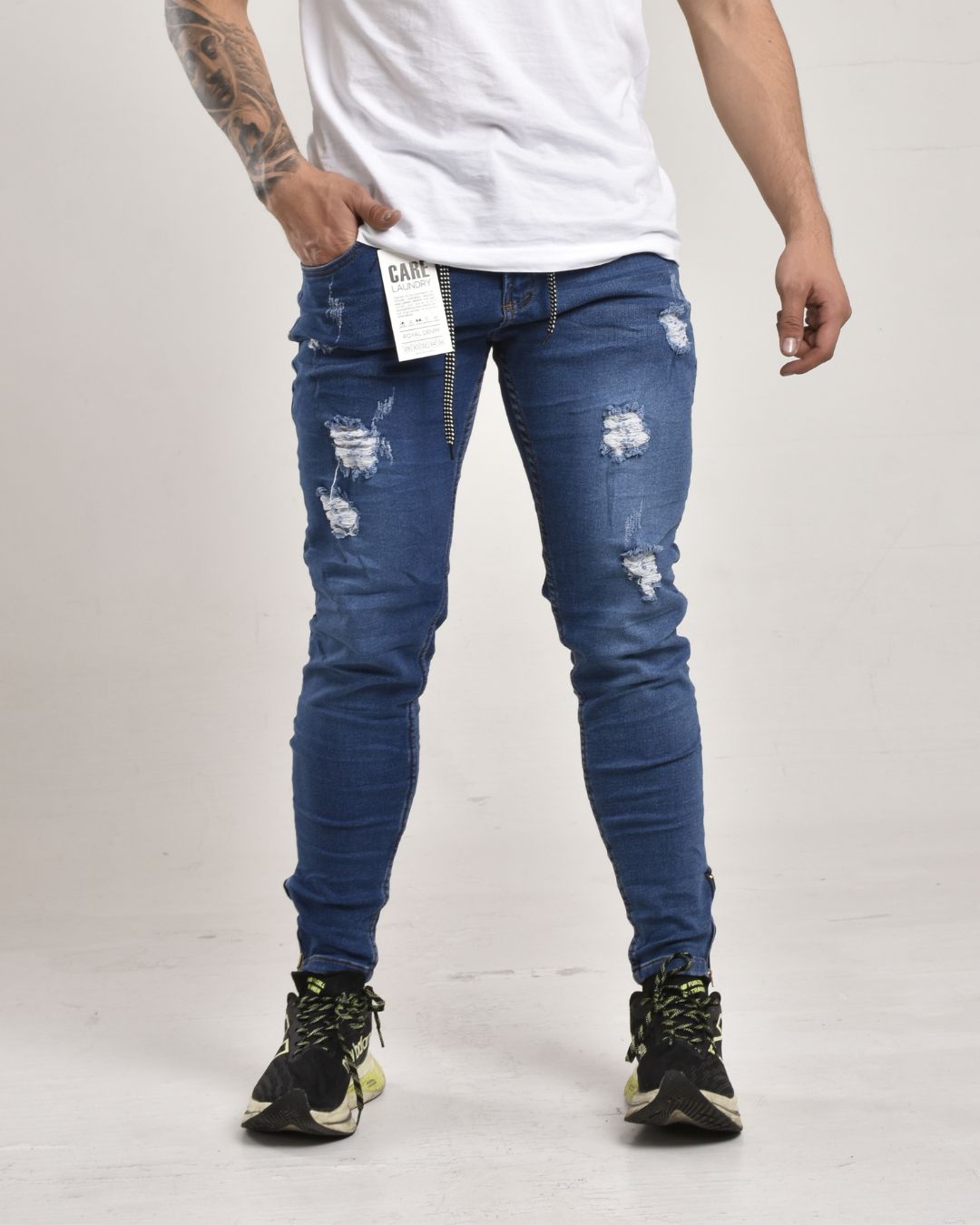 Jogger con cremallera azul medio