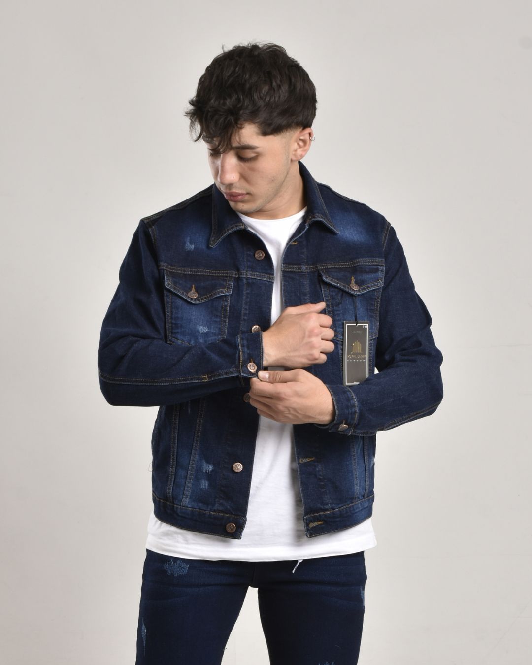 Chaqueta en Jean azul oscuro