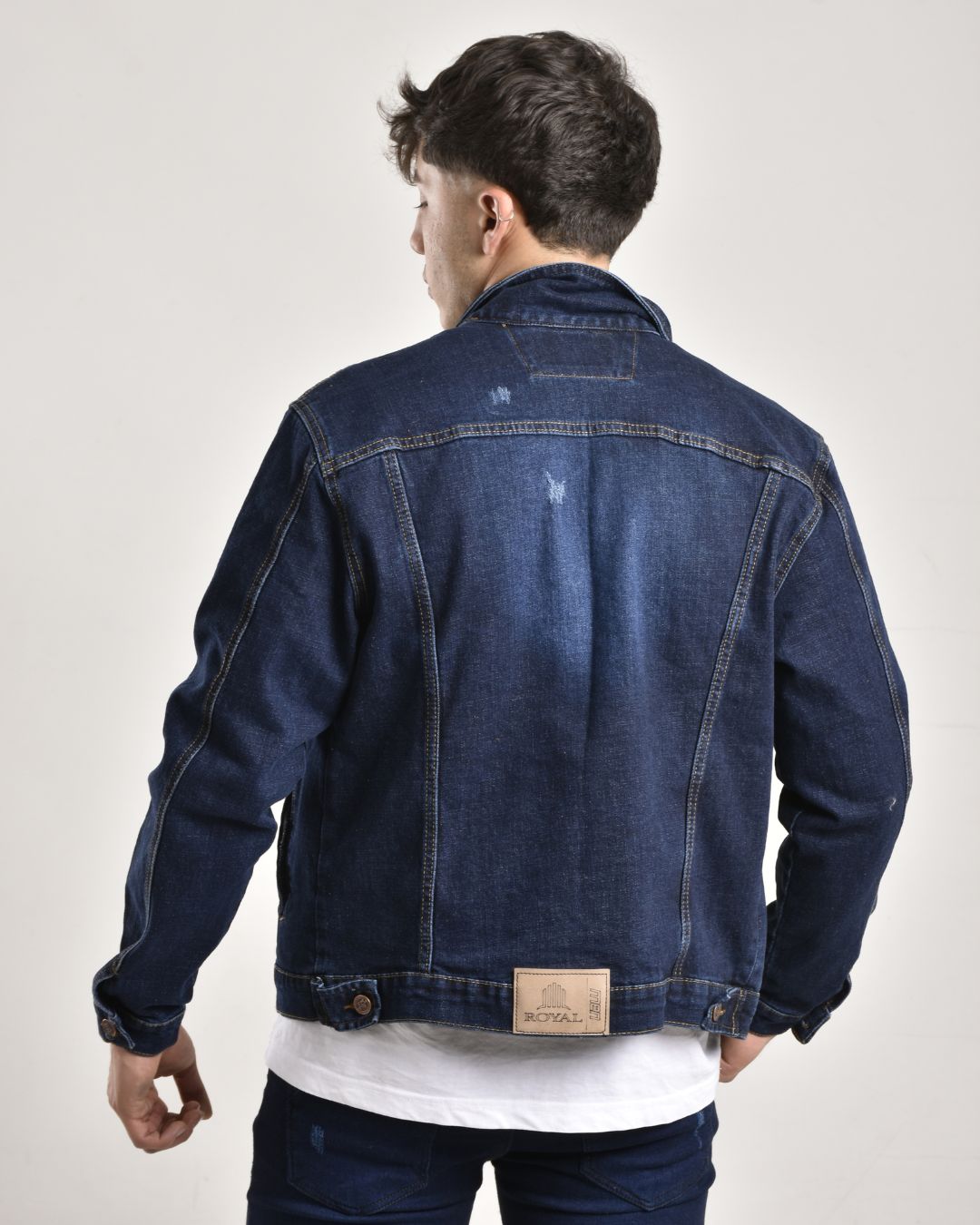 Chaqueta en Jean azul oscuro