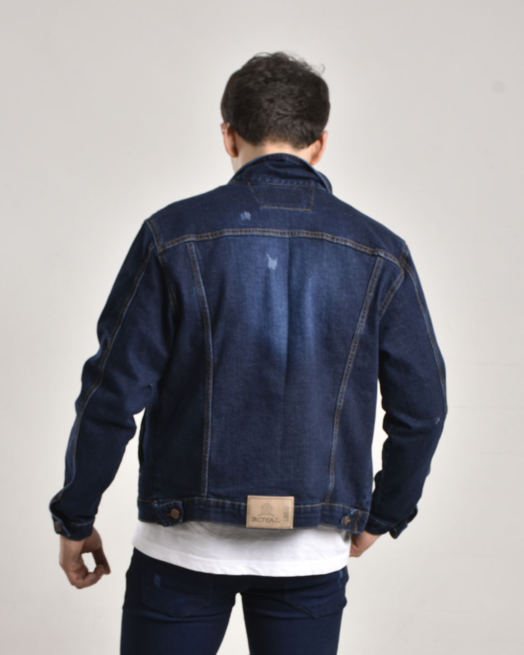 Chaqueta en Jean azul oscuro