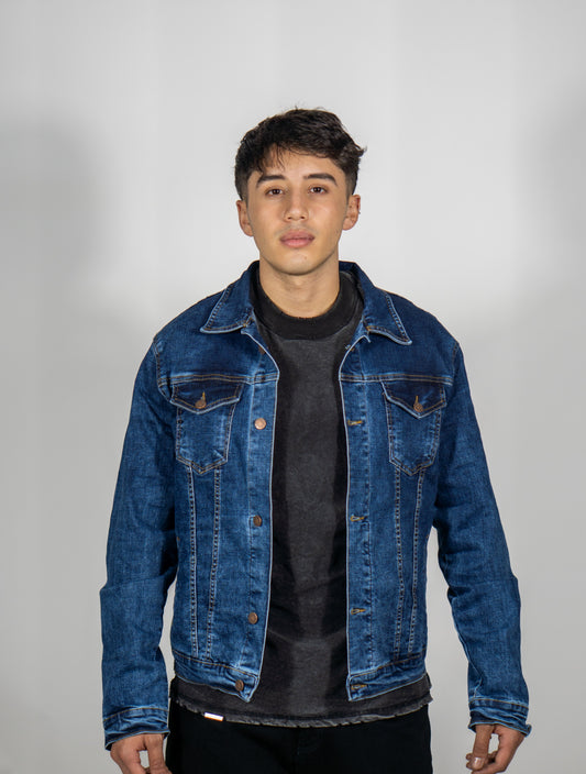 Chaqueta en jean Azul Petrolizado